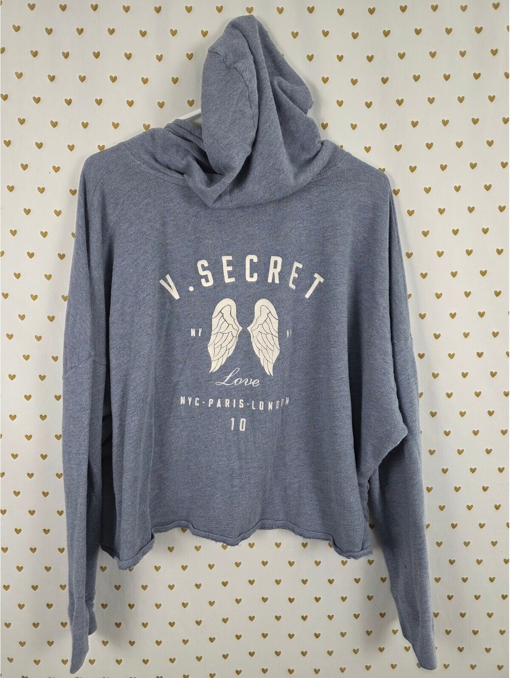 Victorias Secret Angels Blue Loose Thin Full Zip Hoodie Jacket Wings Blue L